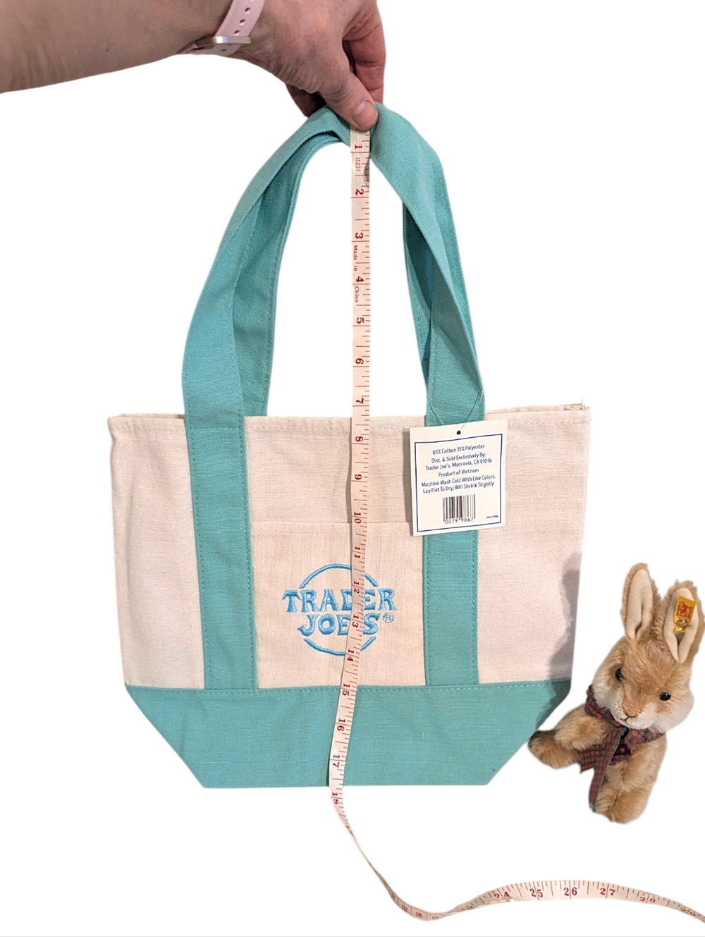 Trader Joe’s Reusable Mini Pastel Canvas Eco Tote Bag Heavy Duty Bag Brand NEW